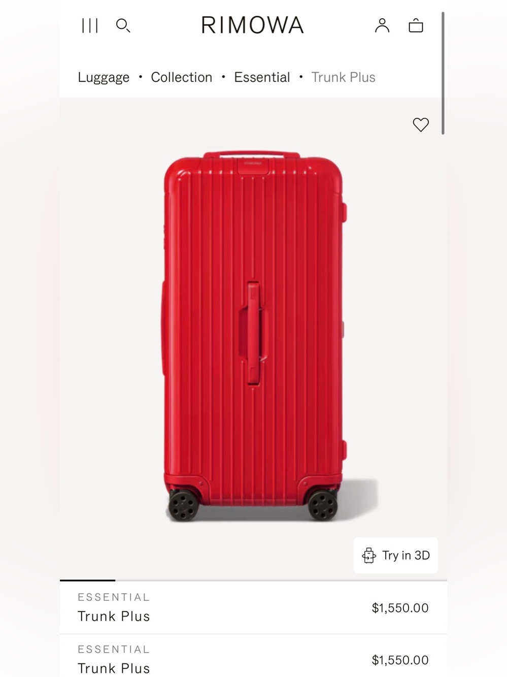 Red Hard-Shell Spinner Luggage